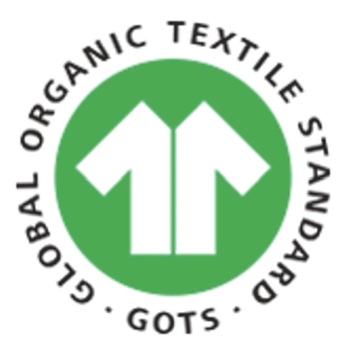 Selo de certificação GOTS - Global Organic Textile Standard.