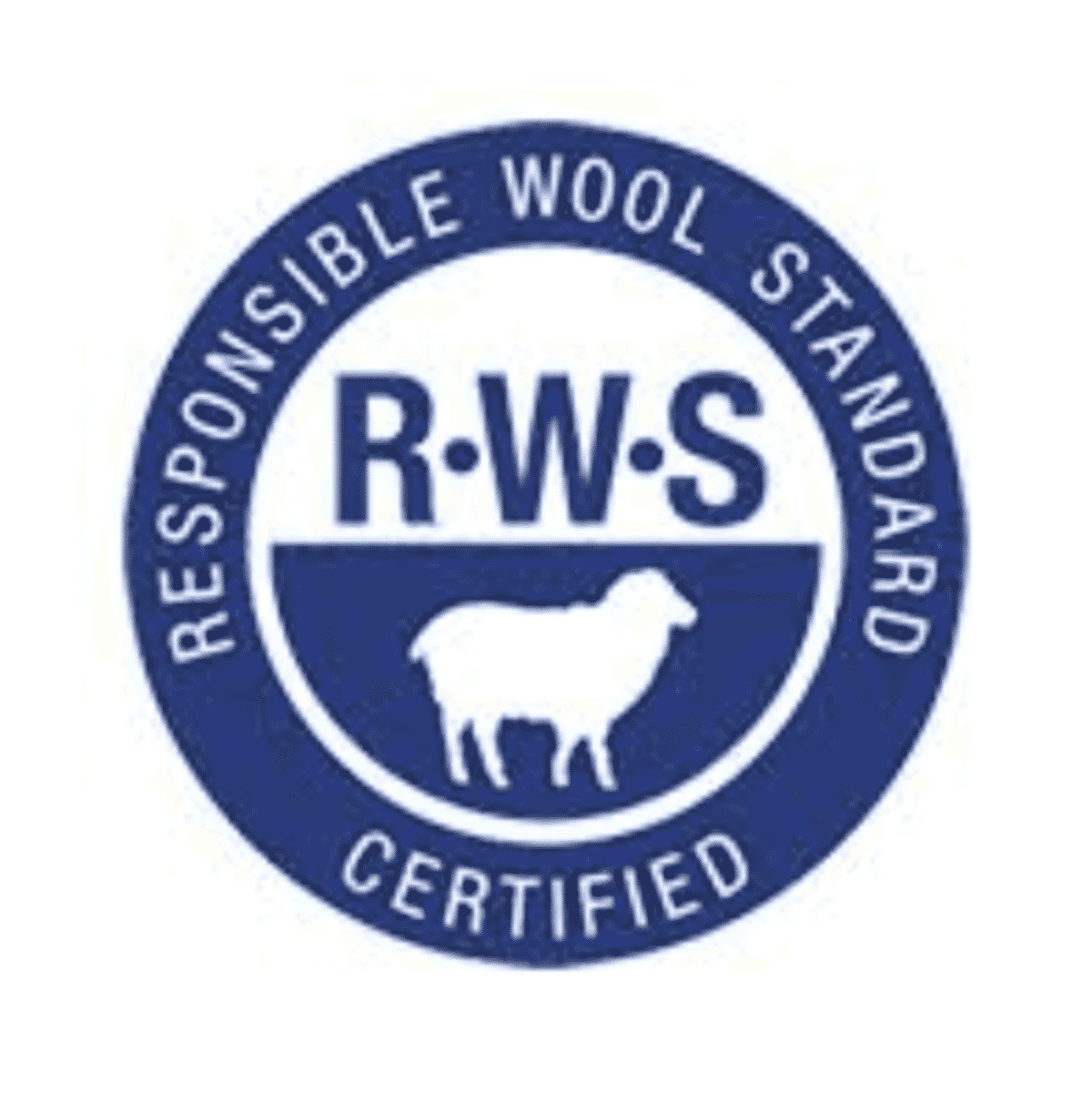 Selo de certificação RWS - Responsible Wool Standard.