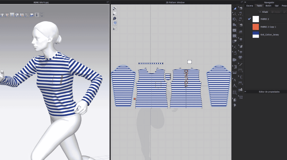 CLO 3D virtual garment simulation on a streetwear hoodie model.