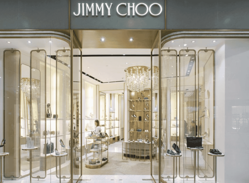 Jimmy Choo brand image with luxury footwear and accessories.
