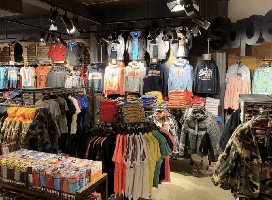 Superdry brand image with Japanese-inspired British casual fashion.