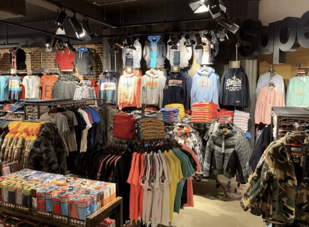 Superdry brand image with Japanese-inspired British casual fashion.