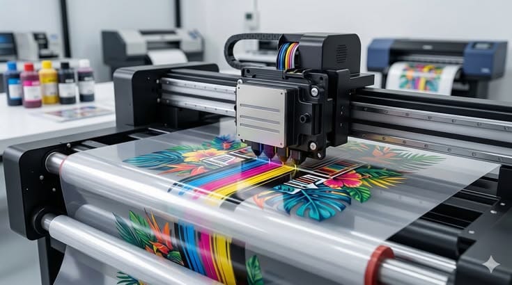 DTG (direct-to-garment) printing on a cotton tee