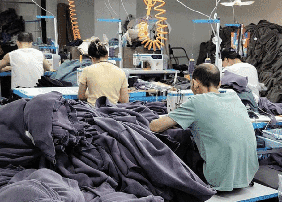 Chinese clothing factory floor