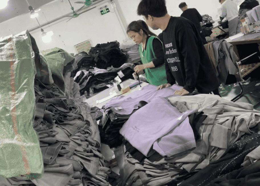 Hand finishing at a Chinese factory