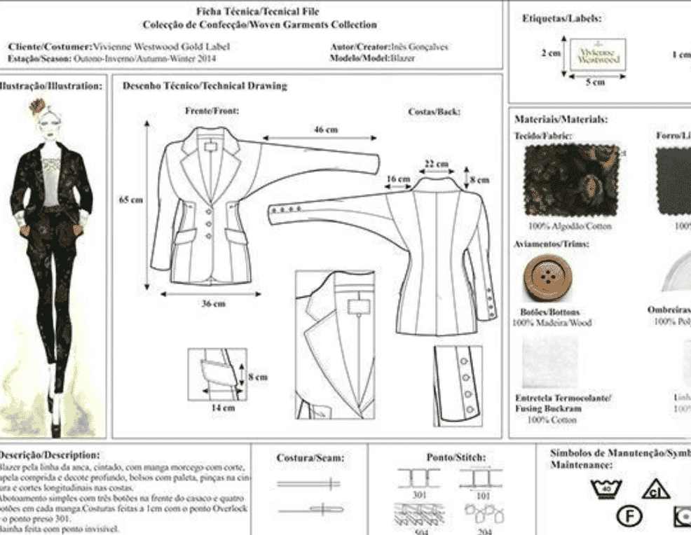Techpack example clothing fashion