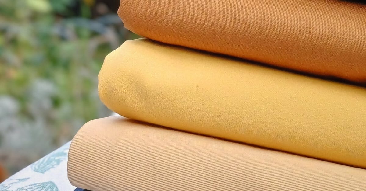 Twill gabardine close-up showing the diagonal rib