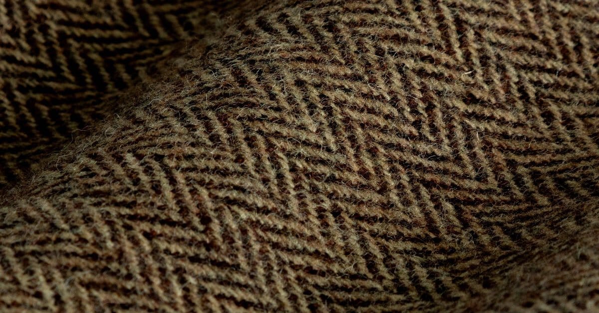 Wool tweed fabric close-up