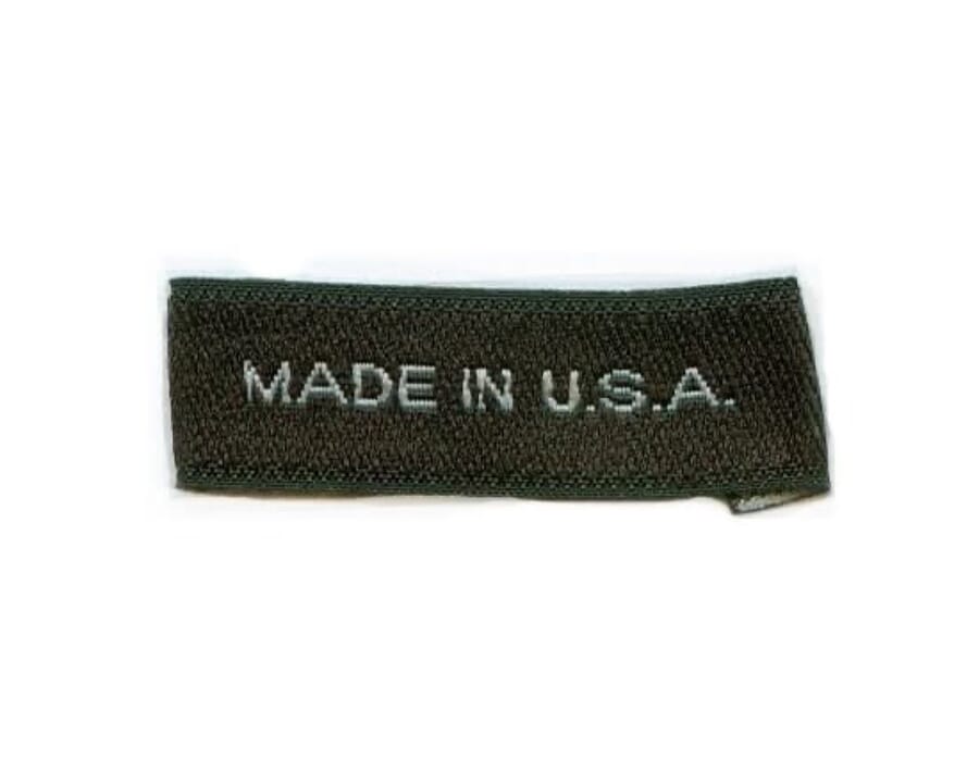 Dark woven label reading Made in U.S.A.