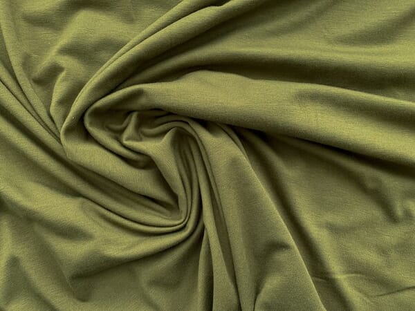 Green cotton-modal jersey fabric