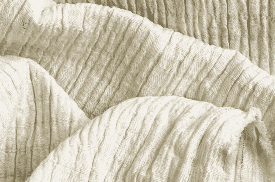 Crinkled cream cotton