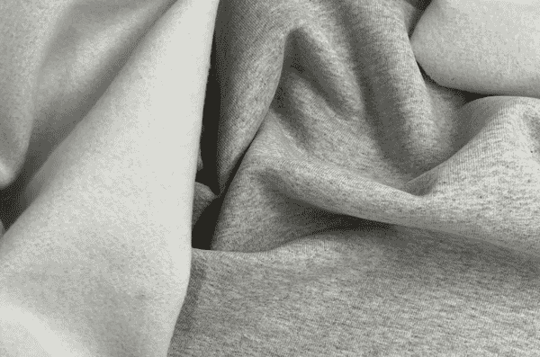 Grey brushed fleece fabric