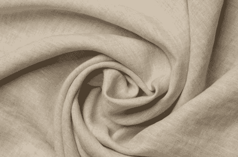 Natural linen fabric in soft folds