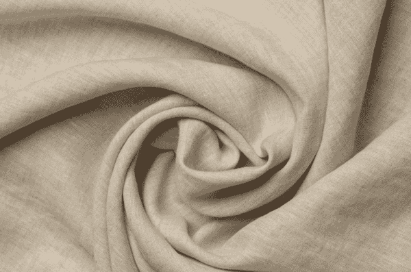 Natural linen fabric in soft folds