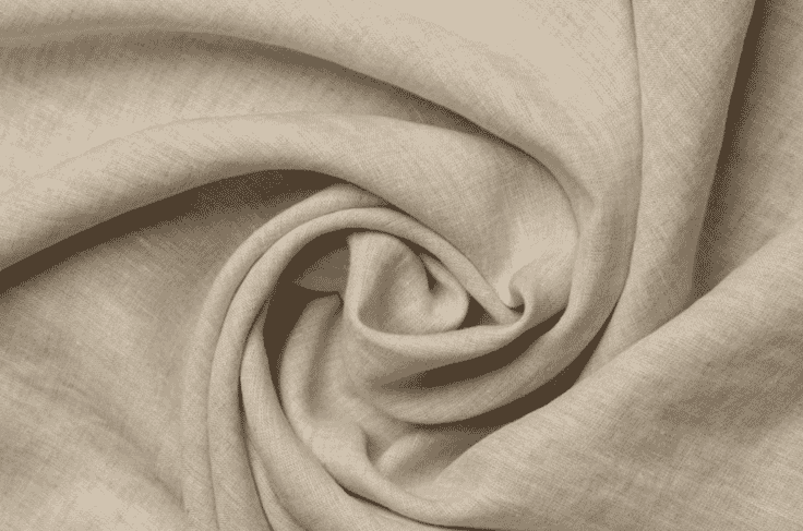 Natural linen fabric in soft folds