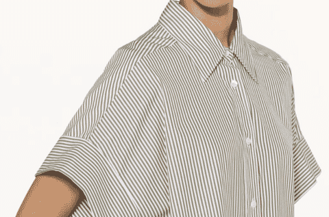 Striped cotton shirt with a relaxed collar