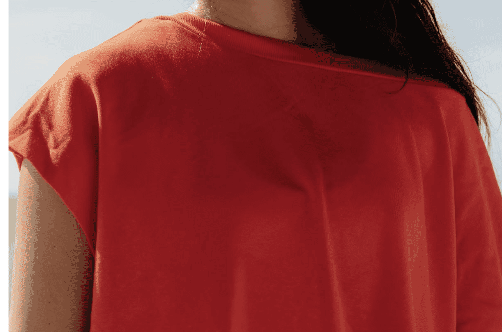 Sample of single jersey fabric showing its smooth flat face, the lightest and most versatile of the three jersey constructions.