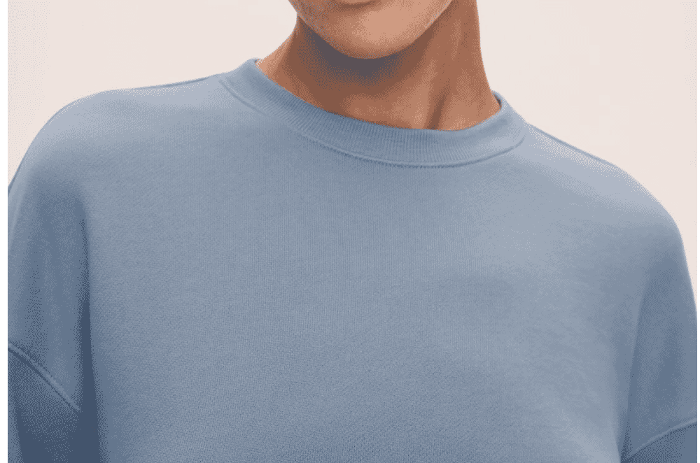 Sample of light French terry fabric at 220-260 GSM, used for spring-weight tops, lightweight dresses, and cropped tees with structure.