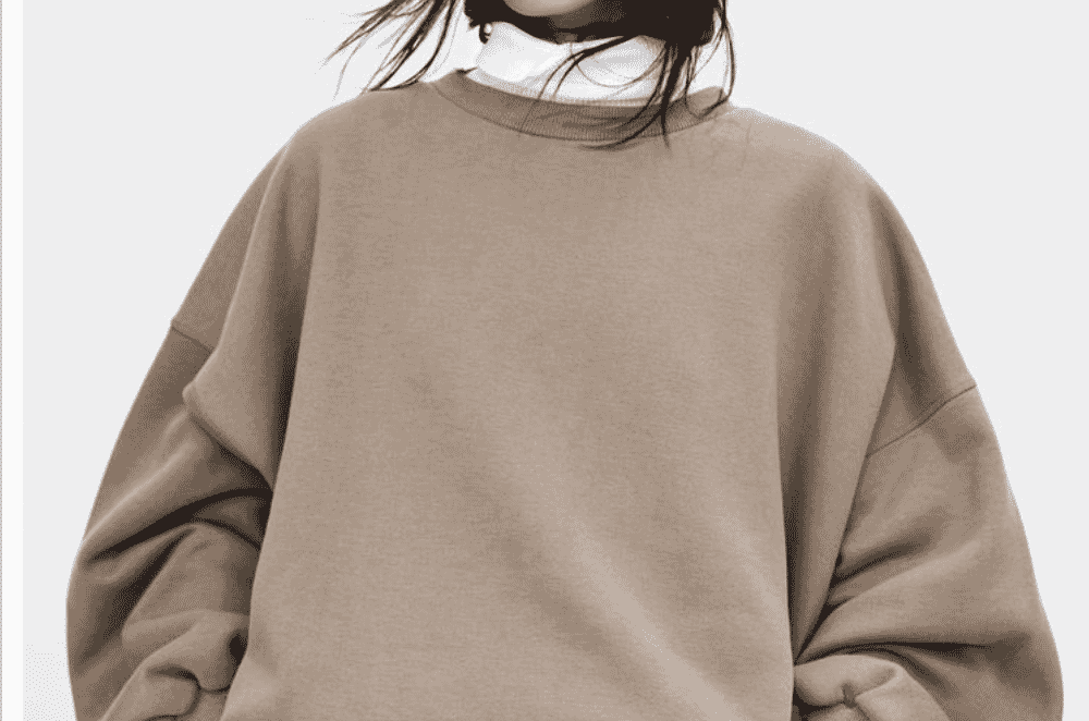 Sample of standard French terry fabric at 280-320 GSM, the default sweatshirt weight used for pullovers, zip-ups, joggers, and cropped hoodies.