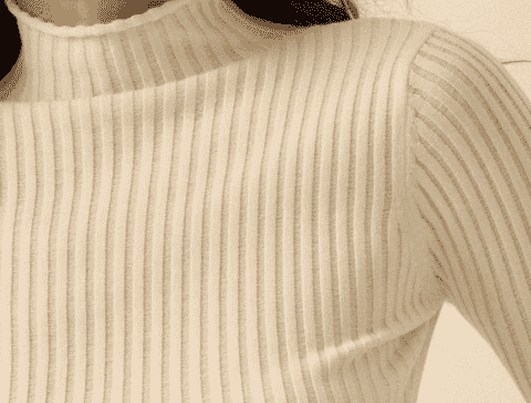Rib-knit texture on a fitted knit top