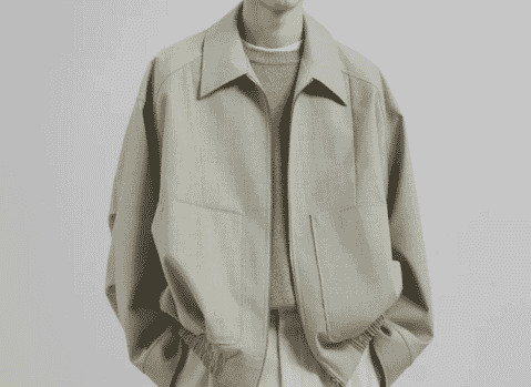 Sage twill jacket with patch pockets