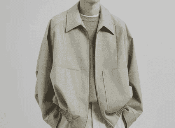 Sage twill jacket with patch pockets