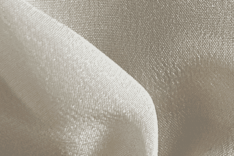 Close-up of a textured ivory suiting fabric