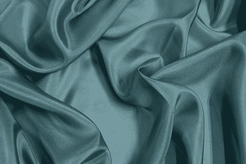 Teal satin in soft folds