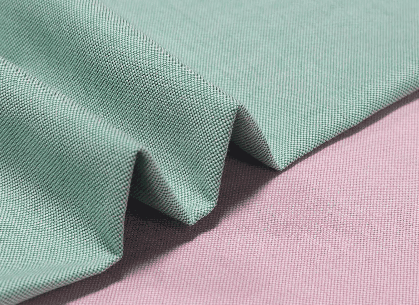 Two-tone Oxford fabric in green and pink