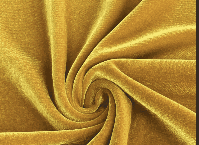 Amostra de silk velvet com brilho intenso e drapeado líquido, usada em vestidos de noite couture